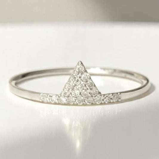 Triangle Natural Diamond Geometric Everyday Ring