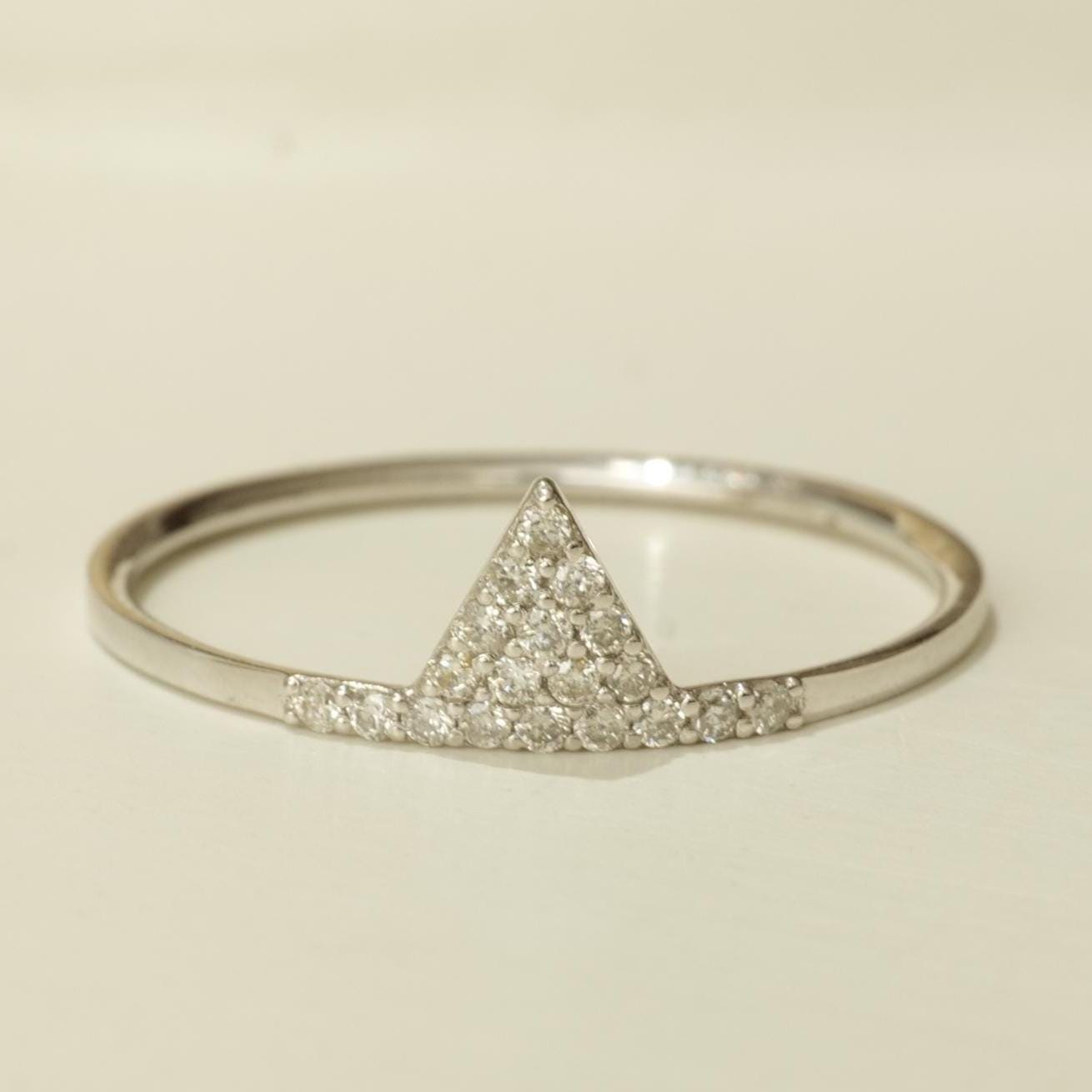 Triangle Natural Diamond Geometric Everyday Ring