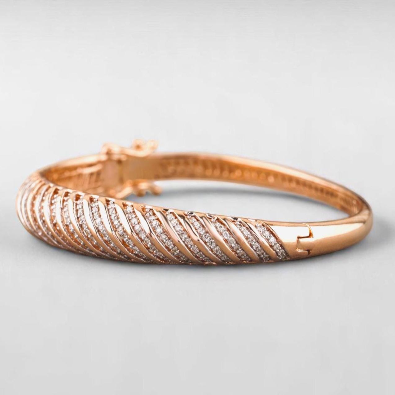 Statement Natural Diamond Bangle Bracelet