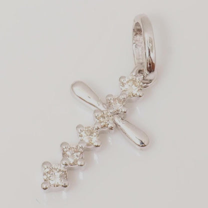Cross Drop Diamond Pendant