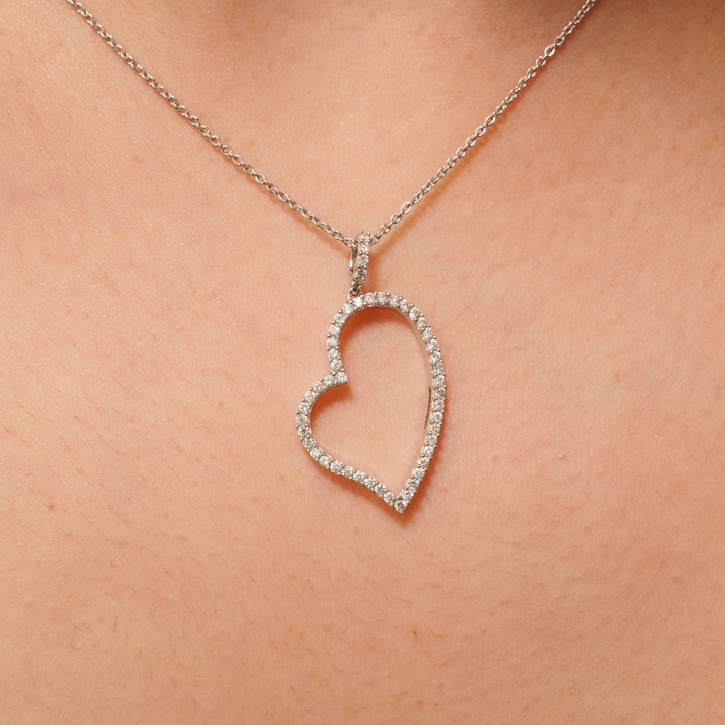 Open Heart Diamond Pendant