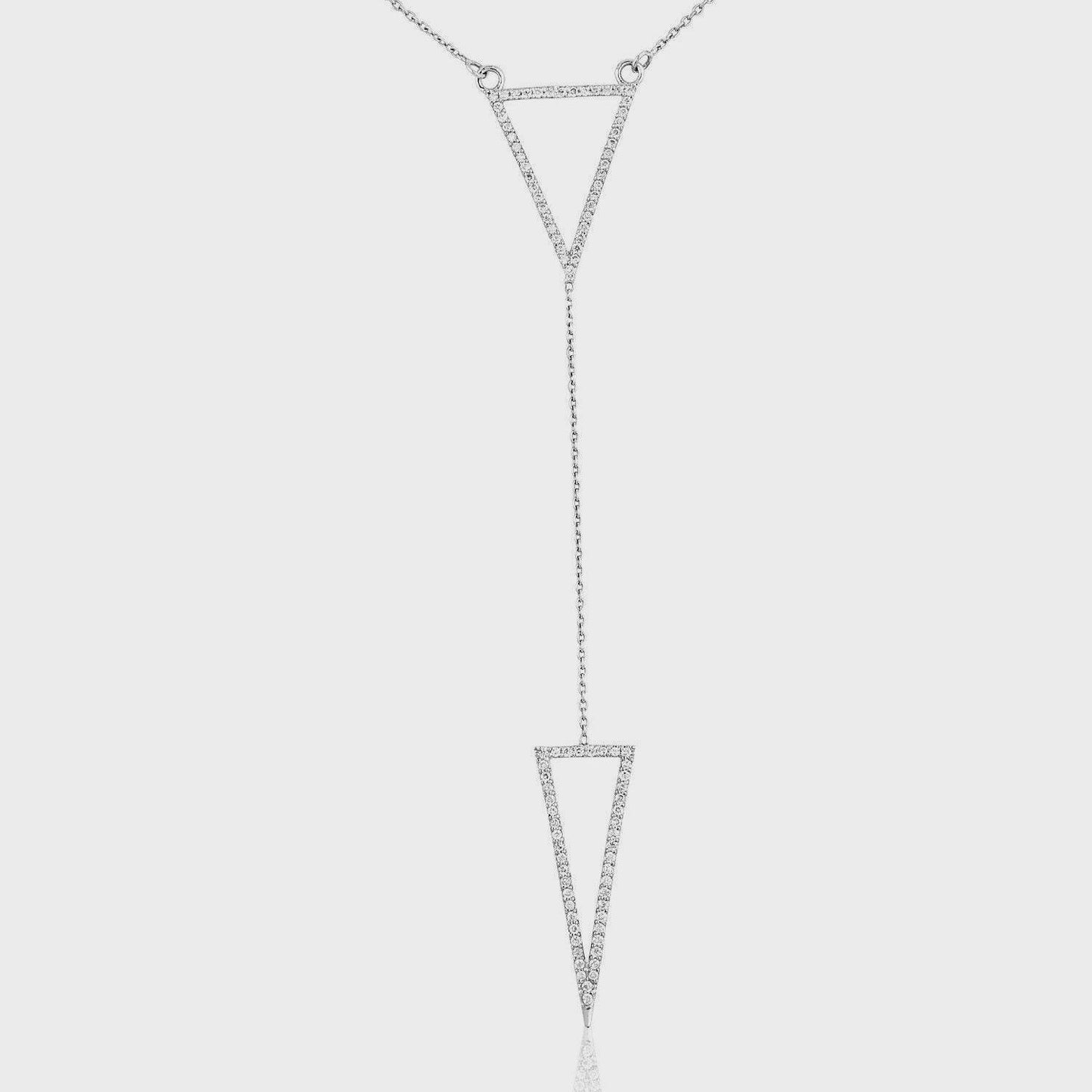 Double Triangle Natural Diamond Charm Necklace