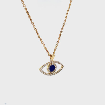Evil Eye Natural Diamonds Charm Necklace