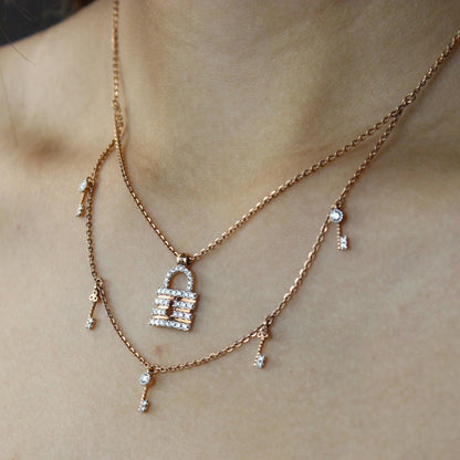 Lock & Key Diamond Necklace