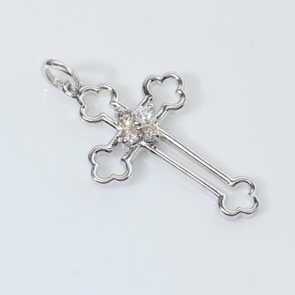 Floral Cross Natural Diamond Everyday Pendant