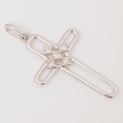 Diamond Cluster Cross Pendant