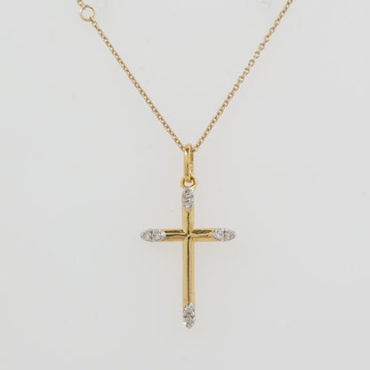 Diamond Tip Cross Pendant