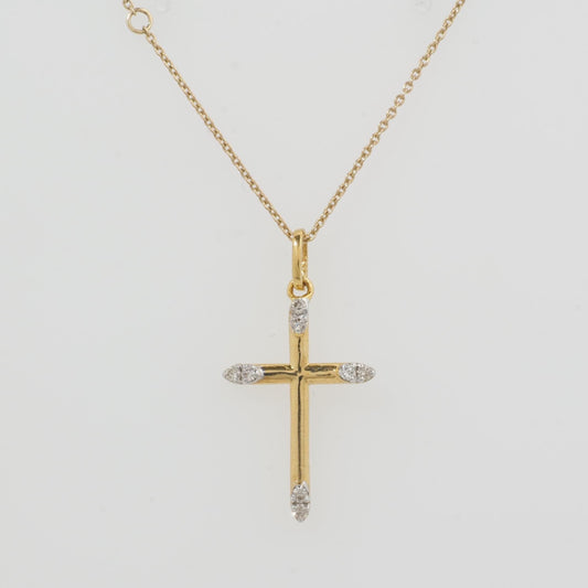 Diamond Tip Cross Pendant