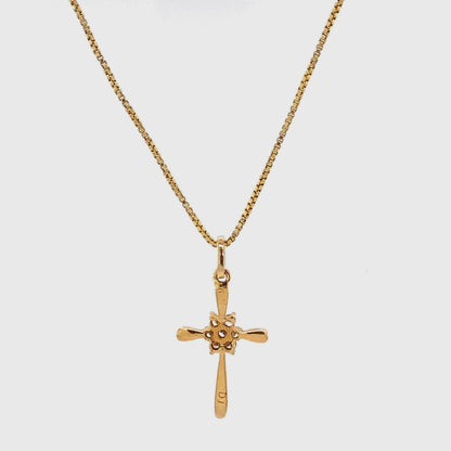 Cross Flower Diamond Pendant