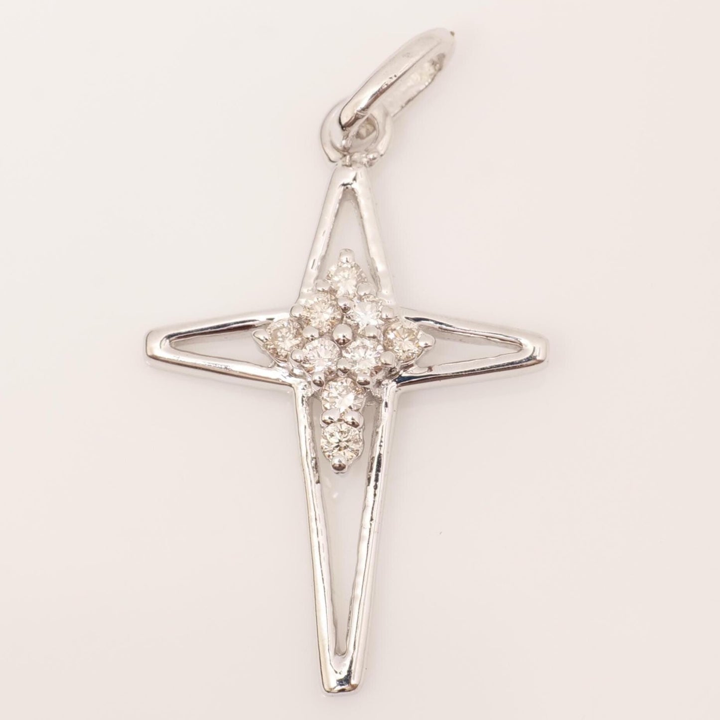 Star Cross Natural Diamond Cluster Pendant