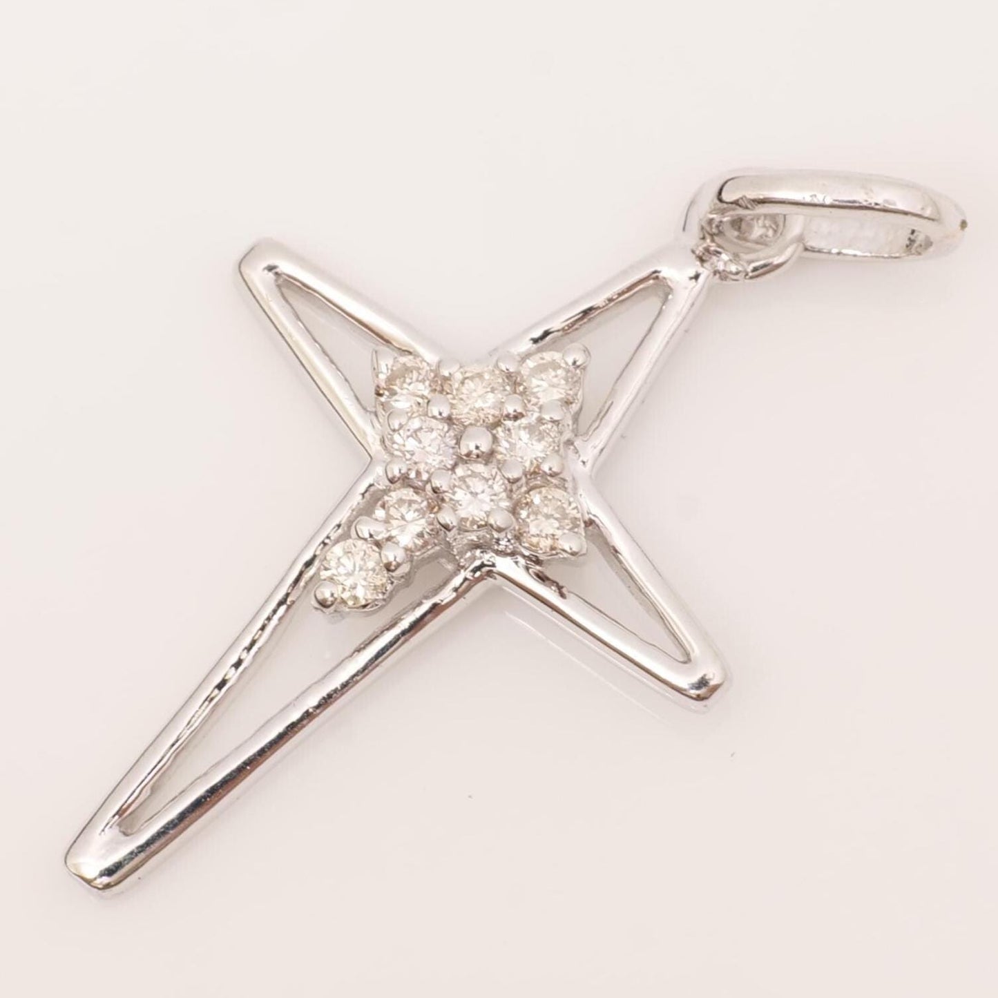 Star Cross Natural Diamond Cluster Pendant