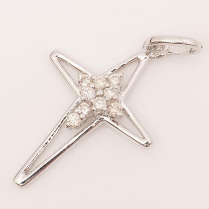 Star Cross Natural Diamond Cluster Pendant