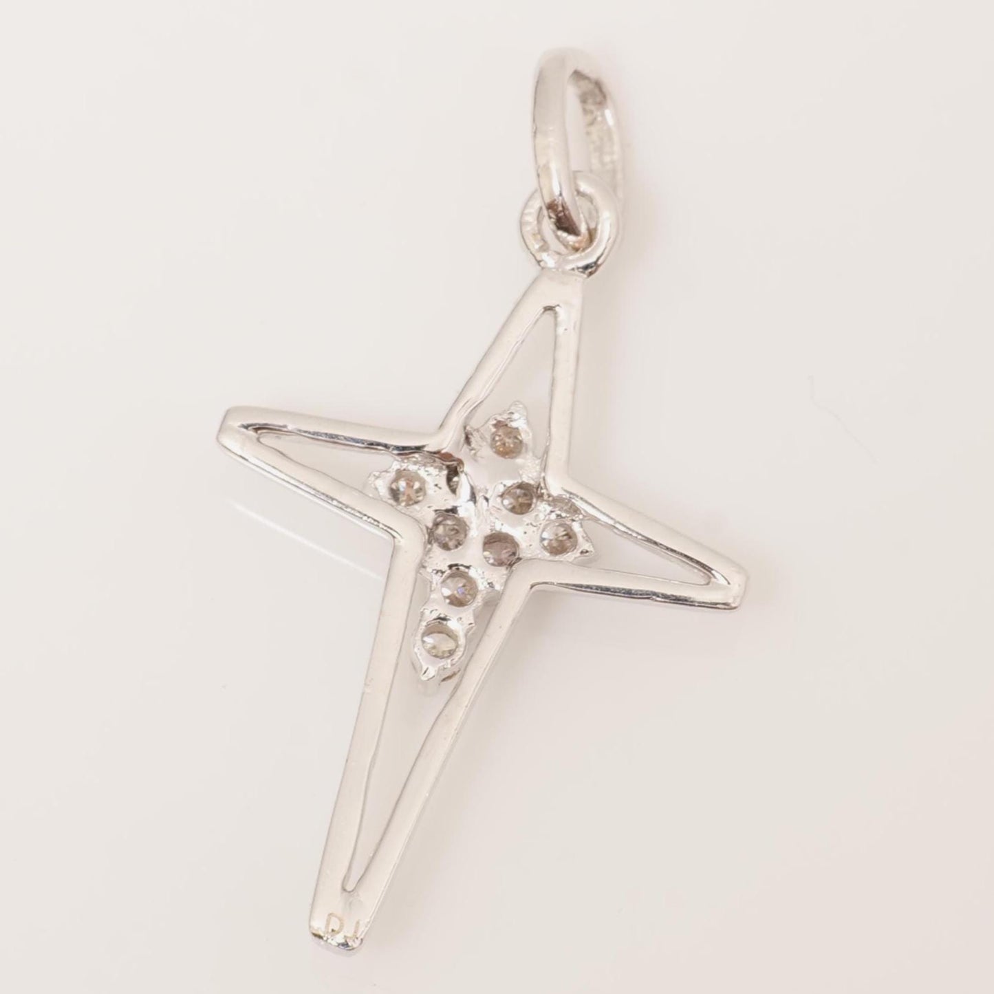 Star Cross Natural Diamond Cluster Pendant