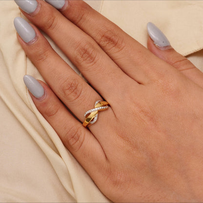 Infinity Diamond Crossover Ring
