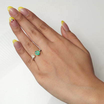 Oval Emerald Diamond Ring