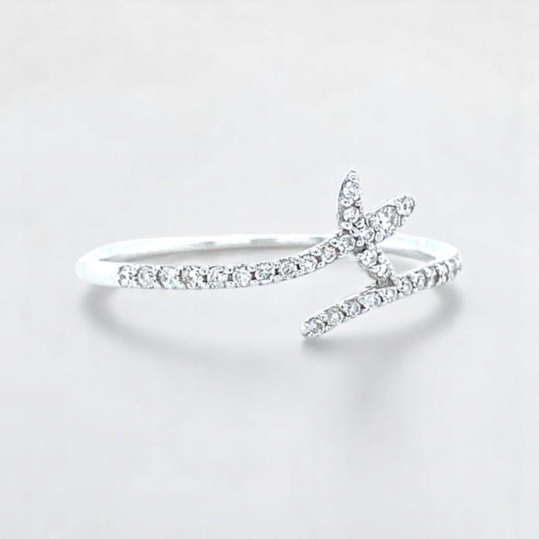 Leaf Vine Natural Diamond Everyday Ring