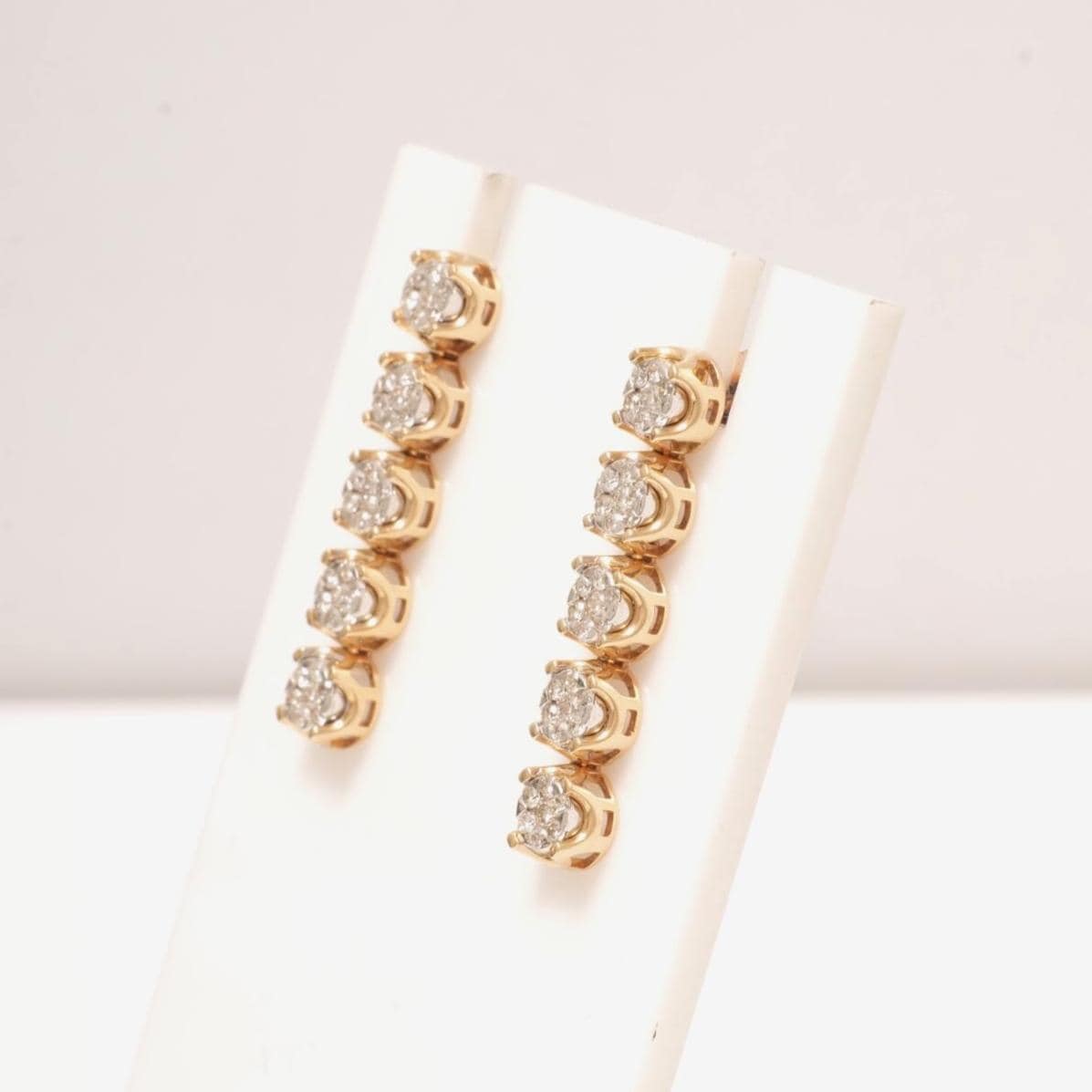 Diamond String Earrings With Illusion Setting