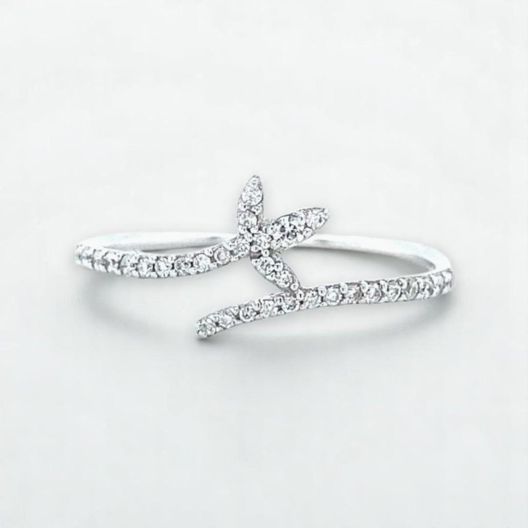 Leaf Vine Natural Diamond Everyday Ring