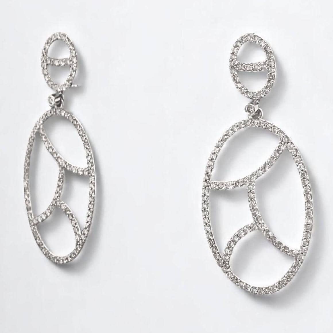 Oval Natural Diamond Drop Earrings