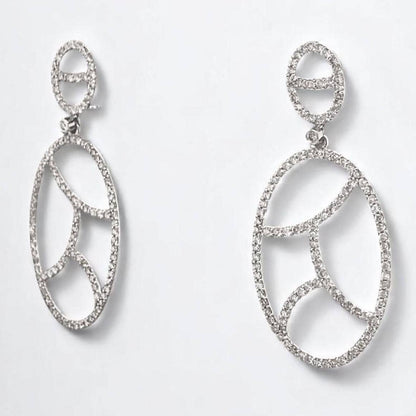 Oval Natural Diamond Drop Earrings