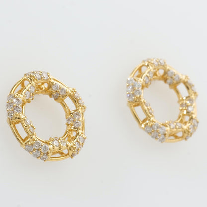 Round Cluster Natural Diamond Earrings