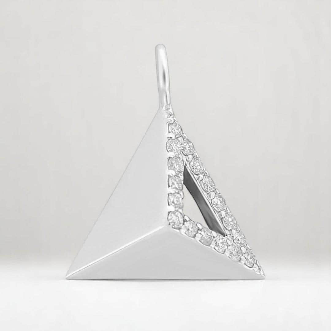 Pyramid Natural Diamond Charm Pendant