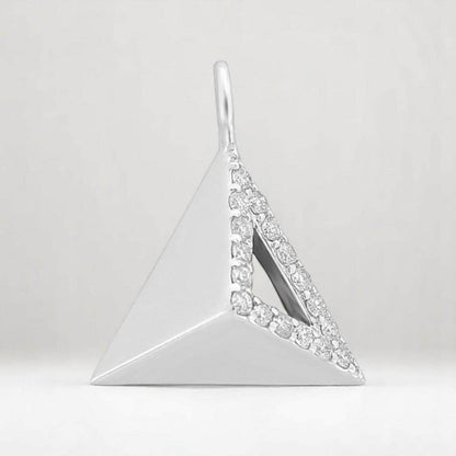 Pyramid Natural Diamond Charm Pendant