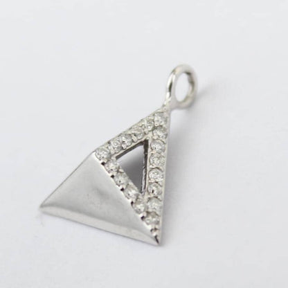 Pyramid Natural Diamond Charm Pendant