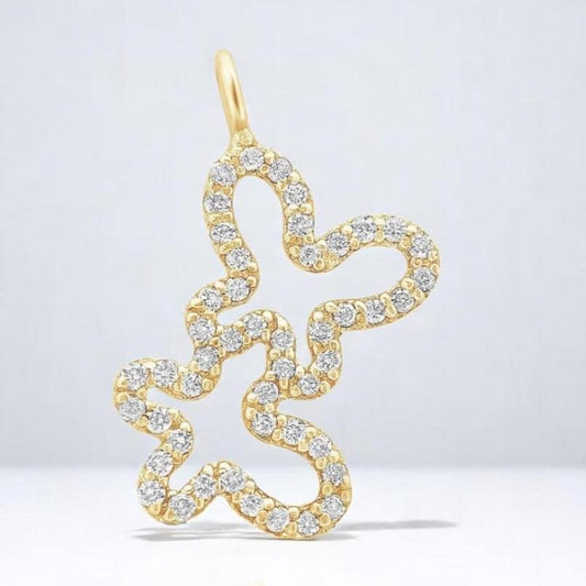 Butterfly Charm Natural Diamond Stacking Pendant