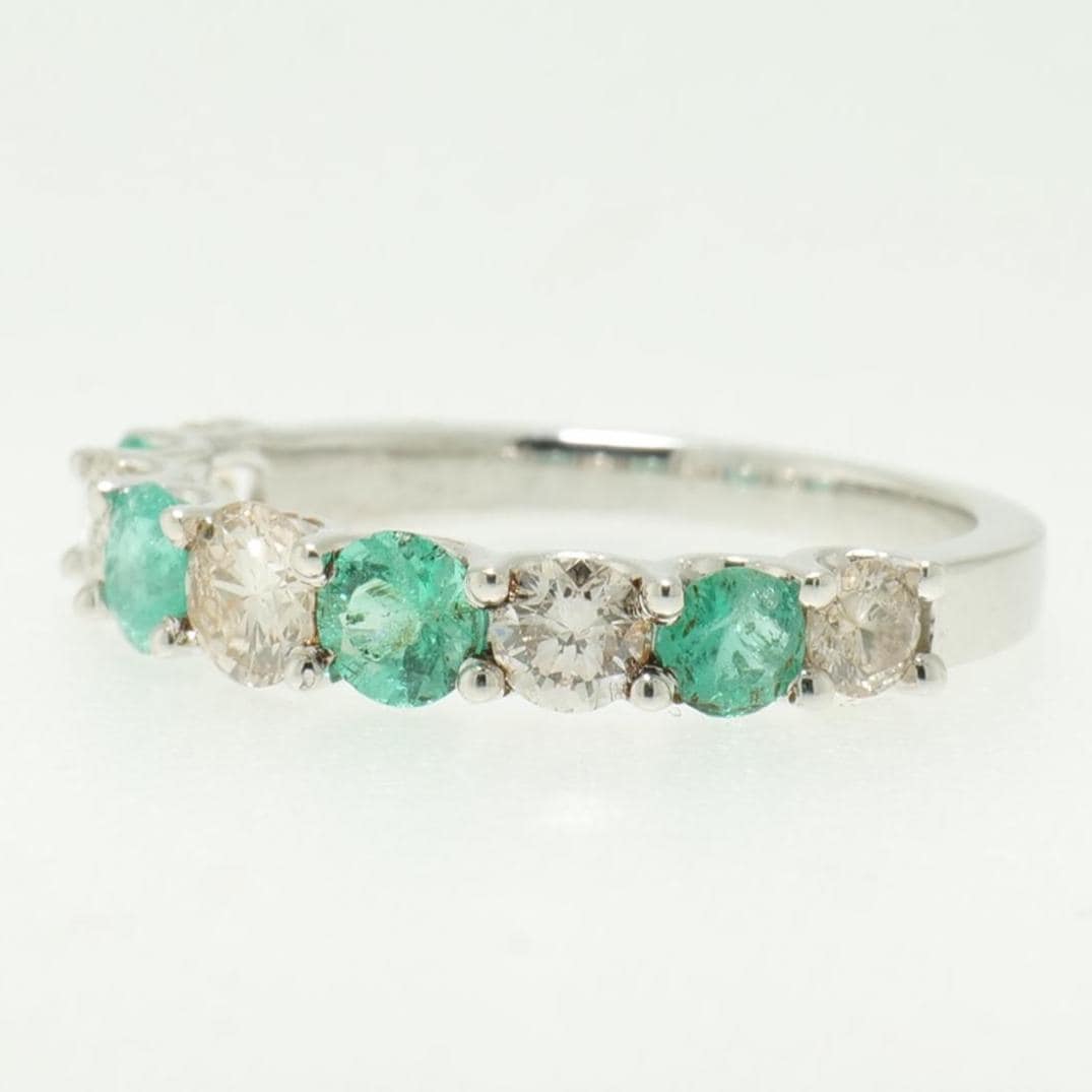 Emerald Half Eternity Diamond Band Ring