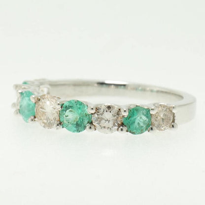 Emerald Half Eternity Diamond Band Ring