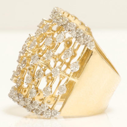 Lattice Openwork Natural Diamond Ring