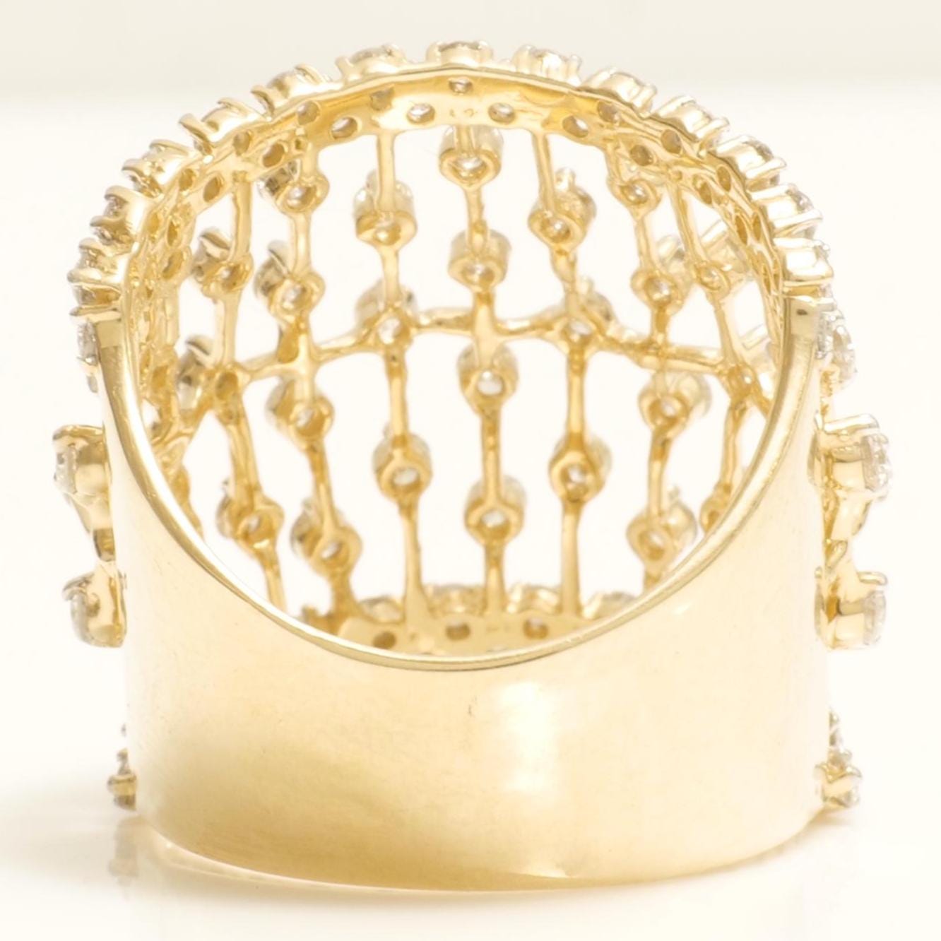 Lattice Openwork Natural Diamond Ring