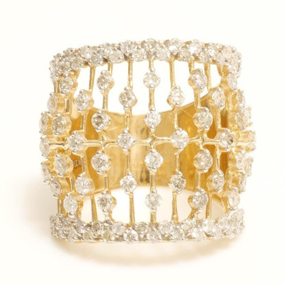 Lattice Openwork Natural Diamond Ring