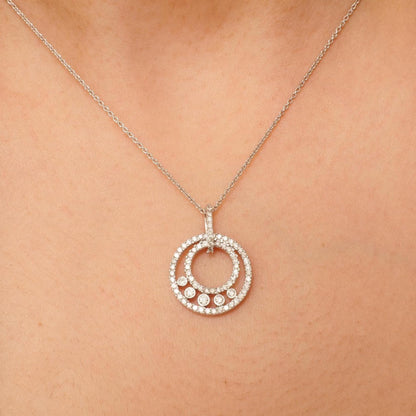 Circle Diamond Halo Pendant