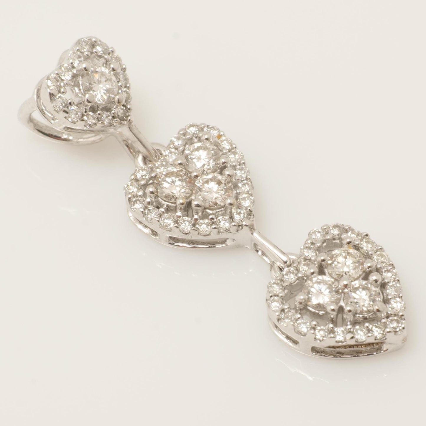 Three Heart Natural Diamond Pendant