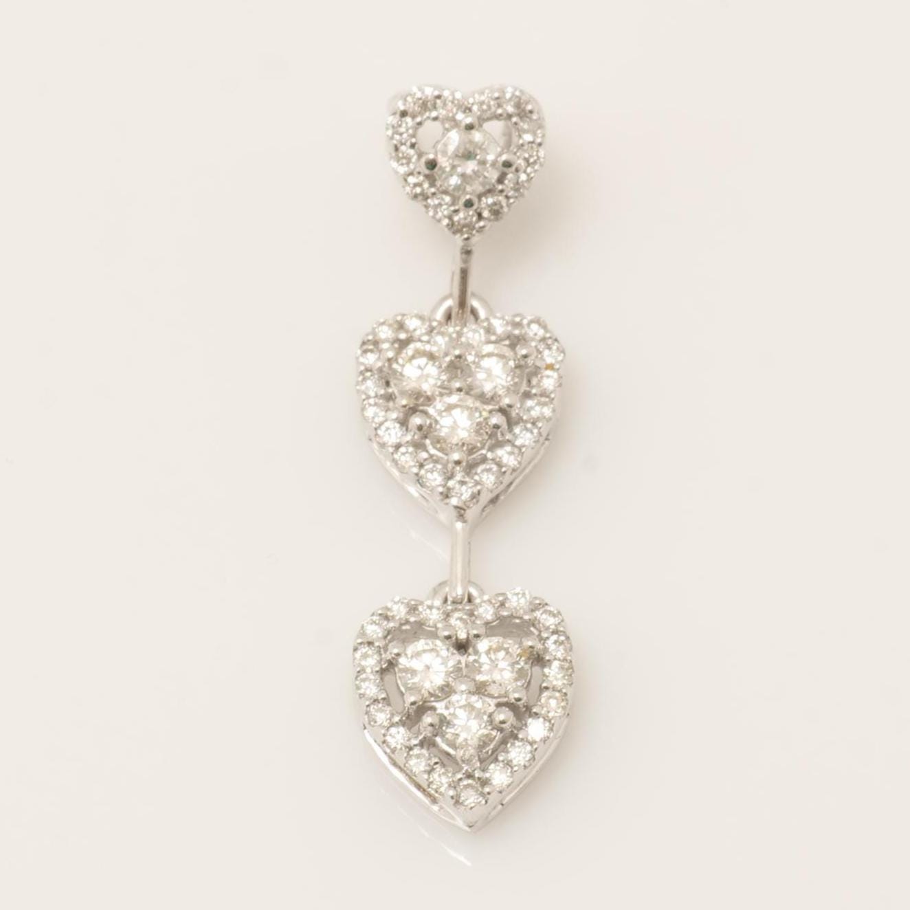 Three Heart Natural Diamond Pendant