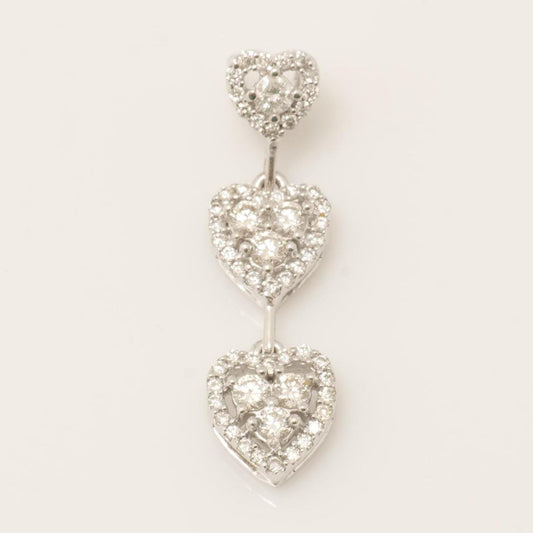 Three Heart Natural Diamond Pendant