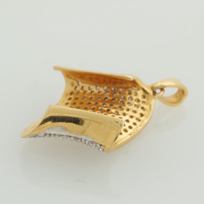 Curved Wave Natural Diamond Pave Pendant
