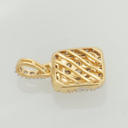 Square Diamond Halo Pendant