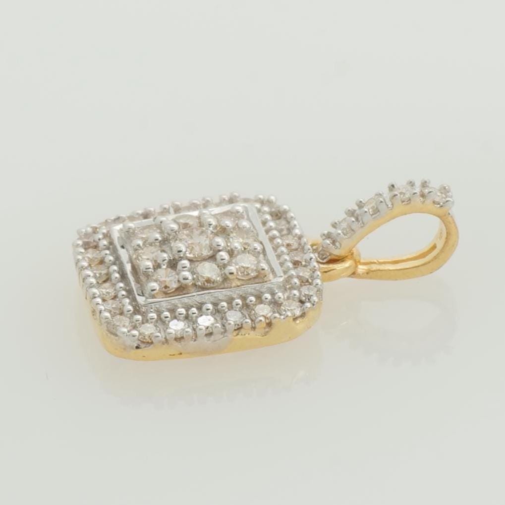 Square Diamond Halo Pendant