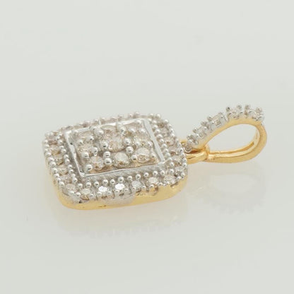Square Diamond Halo Pendant