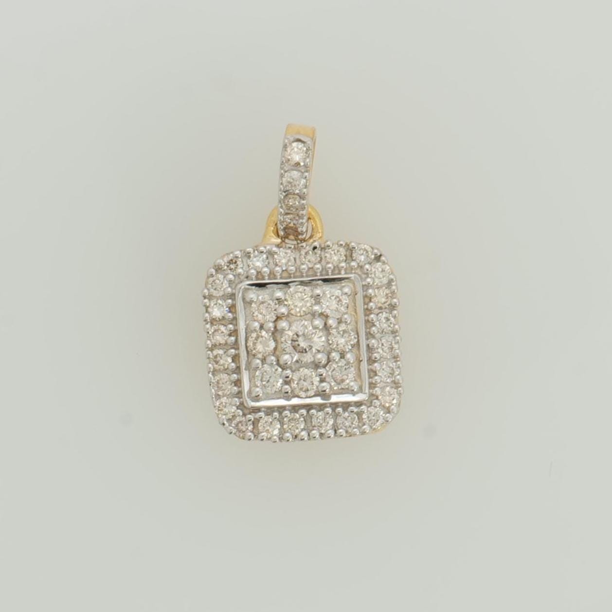 Square Diamond Halo Pendant