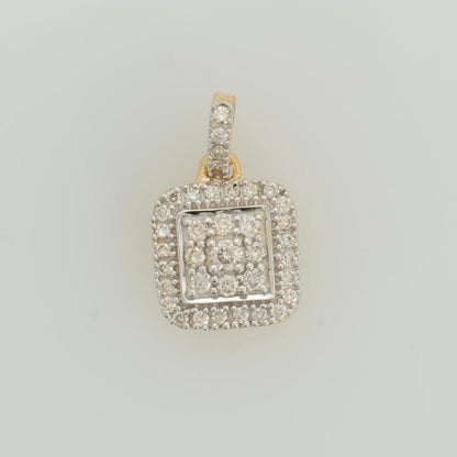Square Diamond Halo Pendant