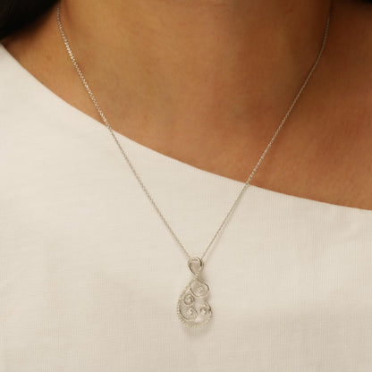Floral Vine Natural Diamond Pendant