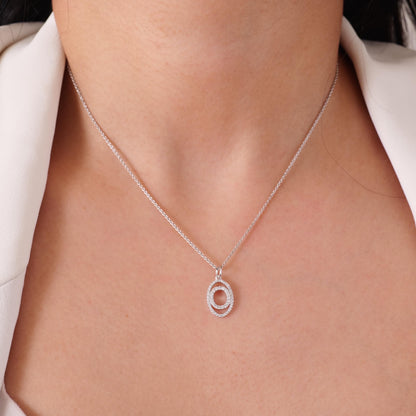 Oval Loop Natural Diamond Pendant