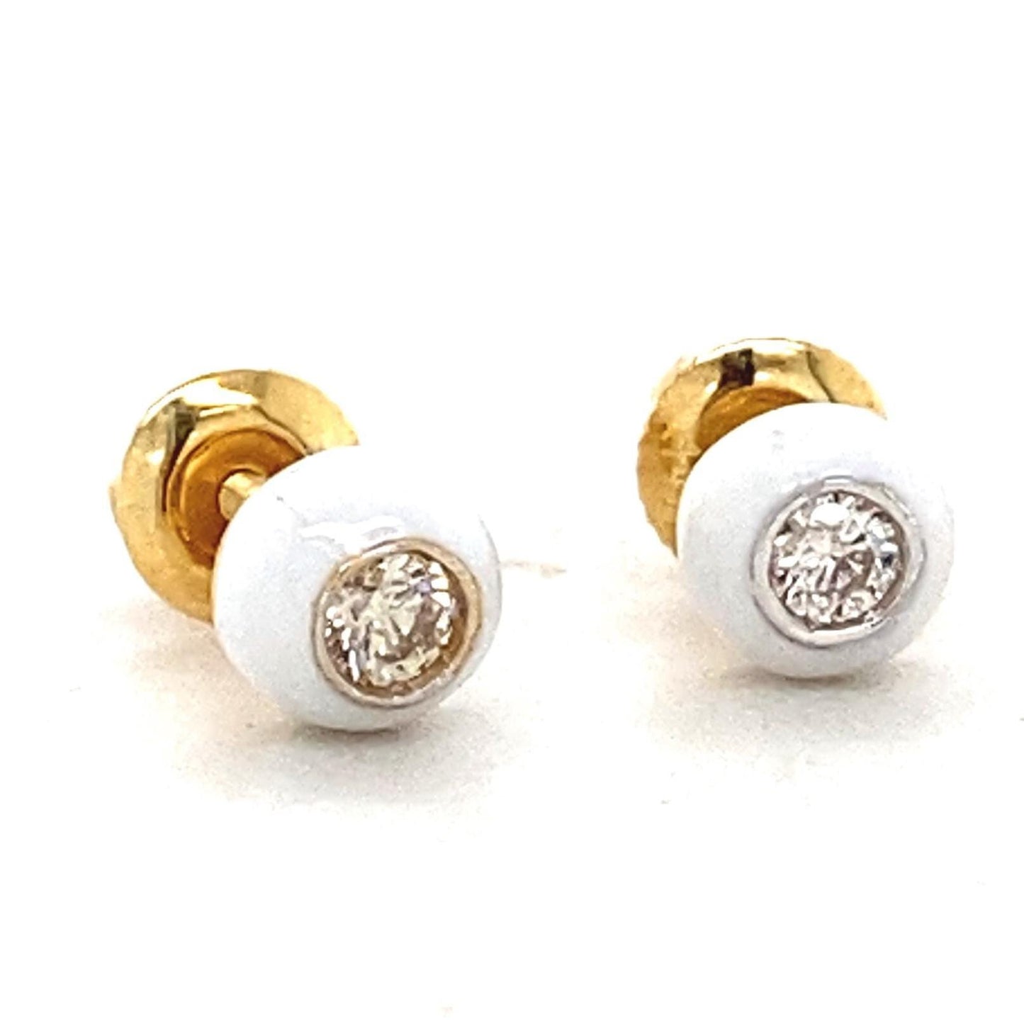 Kids Enameled Diamond Stud Earrings