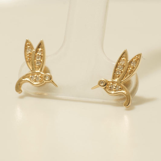 Hummingbird Diamond Kids Stud Earrings