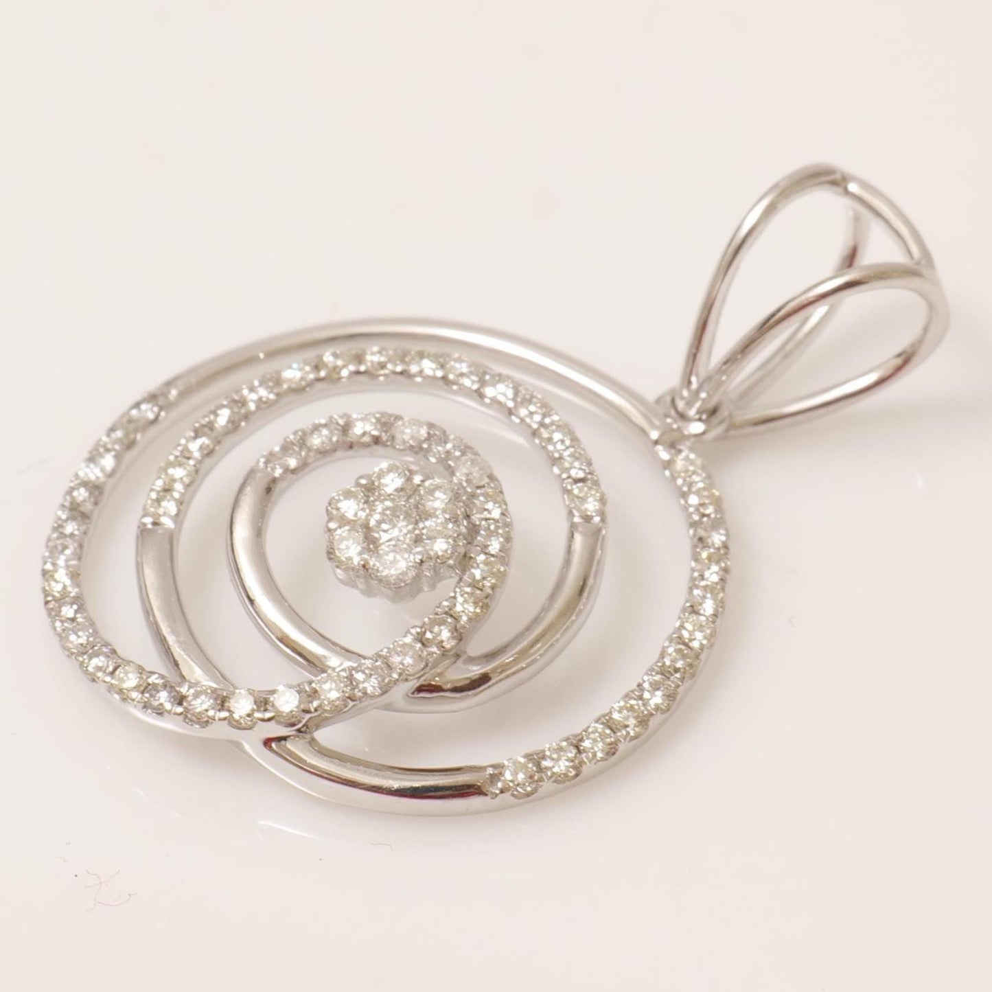 Spiral Natural Diamond Pendant