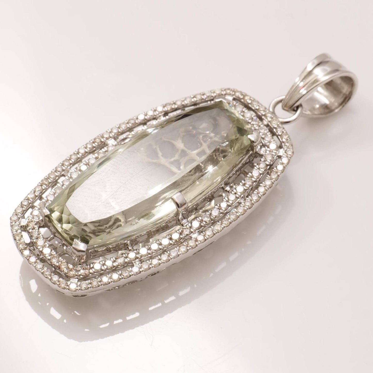 Amethyst Halo Natural Diamond Pendant